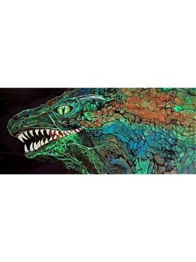 "Dragon Charging" Art Print from my Original Work 9" x 18" Acid Free Paper